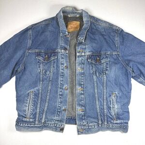Vintage‎ Levis 71506-0316 Blanket Lined Denim Trucker Jacket Made in USA Blue 50